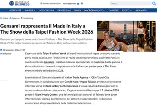 Gensami rappresenta il Made in Italy a The Show della Taipei Fashion Week 2026