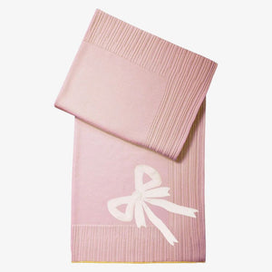 Baby girl blanket with satin maxi bow