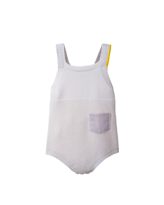 Textured crochet body with pocket detail