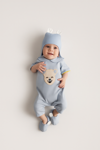 Baby beanie with ears in strech-cotton