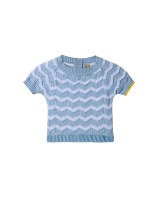 ZigZag-stitch short-sleeved sweater
