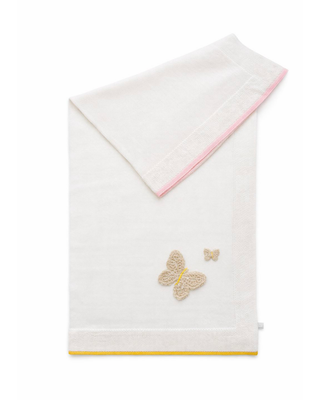 Knitted blanket with cornely butterfly