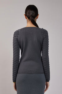 Dark armor knitted blouse