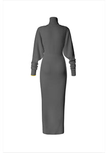Long dress with corset stitching and braids
