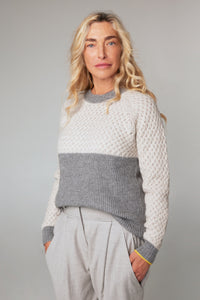 Unisex miacanto basket stitch and ribbed sweater