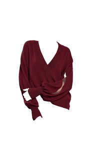 Cut-out Sunrise V-neck pull