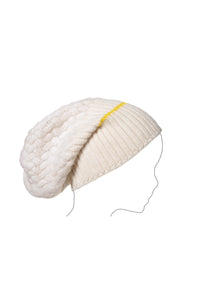 Unisex basket-stitch beanie white
