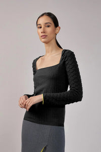 Dark armor knitted blouse