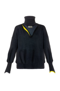 Relaxed high-necked Sunrise jacquard sweater