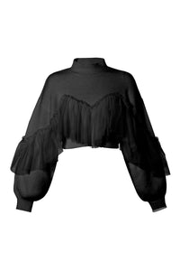 Turtleneck with tulle details