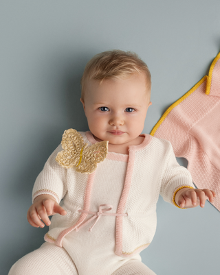 Cardigan with cornely butterfly