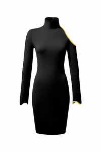Yellow Thread cut-out knitted dress