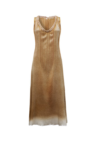 Liquid Metal Dress with Jewel collar