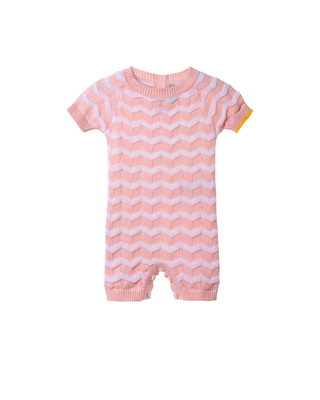 ZigZag-stitch short romper
