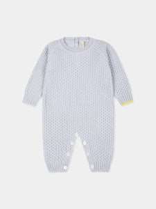 Honeycomb-knit newborn romper