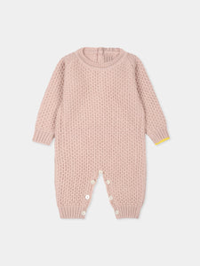 Honeycomb-knit newborn romper