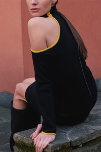 Yellow Thread cut-out knitted dress