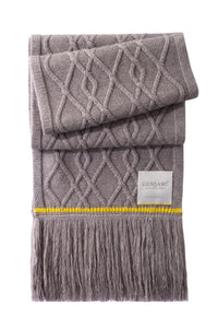 Oversized unisex scarf with fringes grey