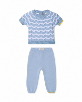 ZigZag-stitch short-sleeved sweater