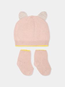 Gift set beanie with ears and booties