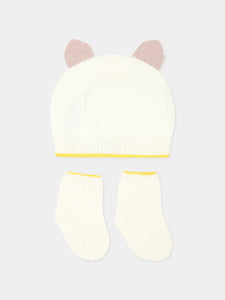 Gift set beanie with ears and booties