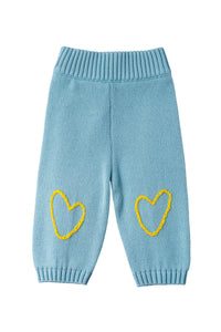 Shorts with embroidery hearts in cotton and cashmere