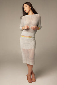 Longuette skirt at the mesh