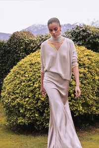Maxi skirt in pure mulberry silk