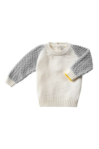 Honeycomb-knit crewneck in merino wool
