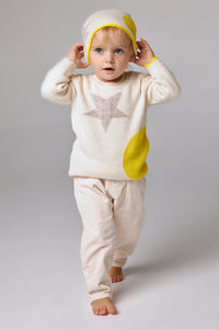 Sun and Star intarsia baby crewneck