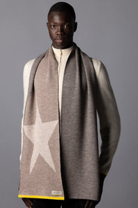 Paradiso scarf with star in jacquard grey