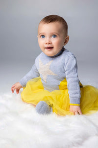Sun and Star intarsia baby crewneck