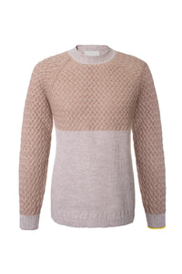 Miacanto sweater with basket stitch and ribs taupe