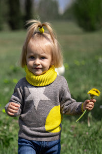 Sun and Star intarsia baby crewneck